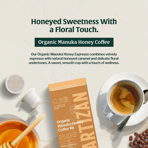 10-Pack Artizan Organic Manuka Honey Espresso Capsules for Nespresso Original Machines