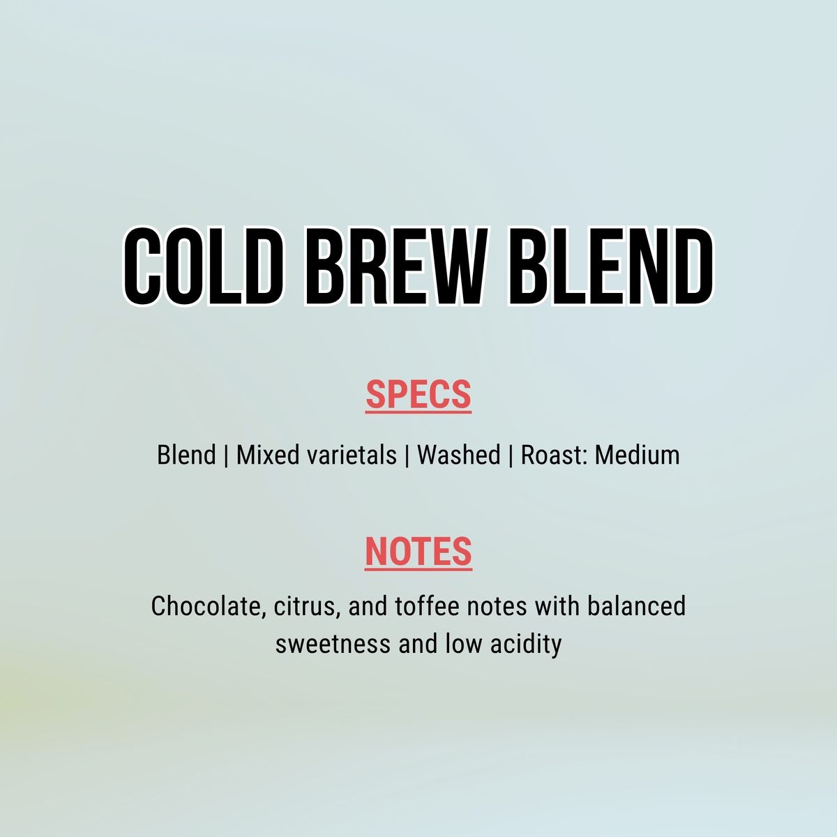 True Stone Cold Brew Blend – Medium Roast Coffee beans in a clear bag.