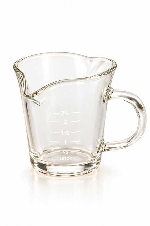 Alchemy Harvest Coffee 70ml Double-Spout Espresso Shot Glass in Borosilicate Glass.
