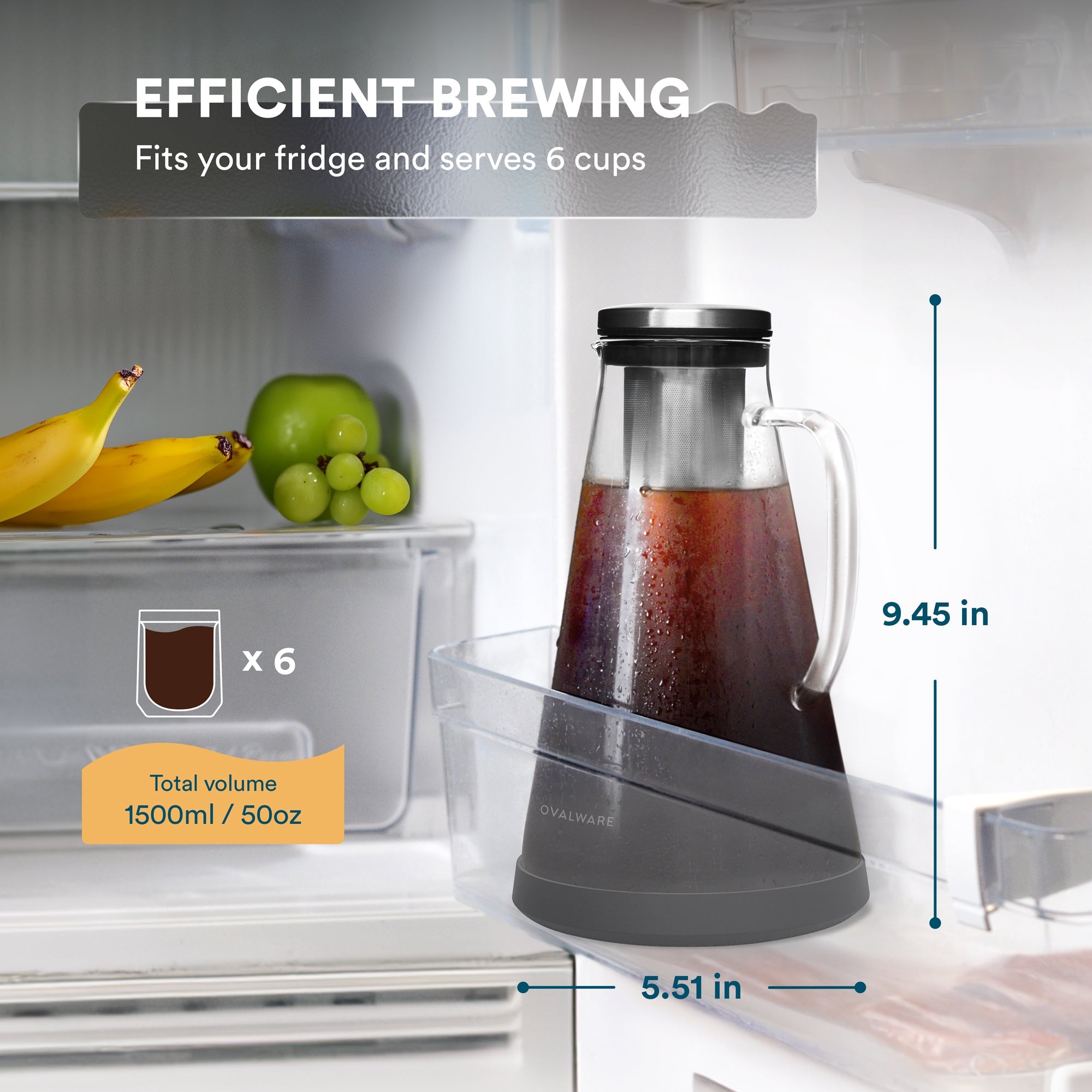 Ovalware Cold Brew Maker – 1.0L (34oz) & 1.5L (51oz) Borosilicate Coffee Brewer - Shop Coffee Hobby