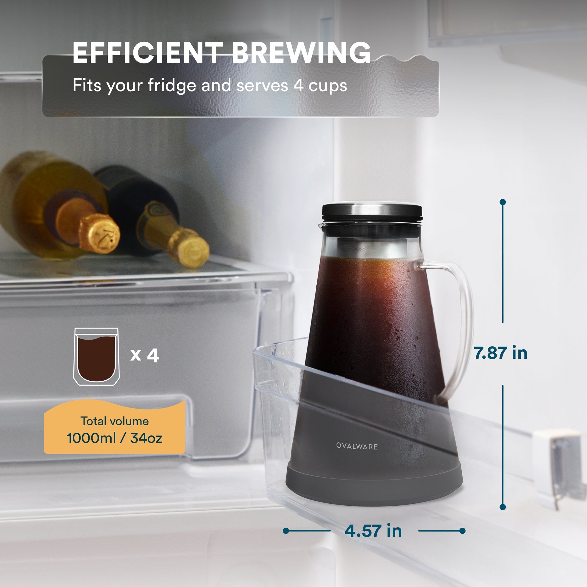 Ovalware Cold Brew Maker – 1.0L (34oz) & 1.5L (51oz) Borosilicate Coffee Brewer - Shop Coffee Hobby