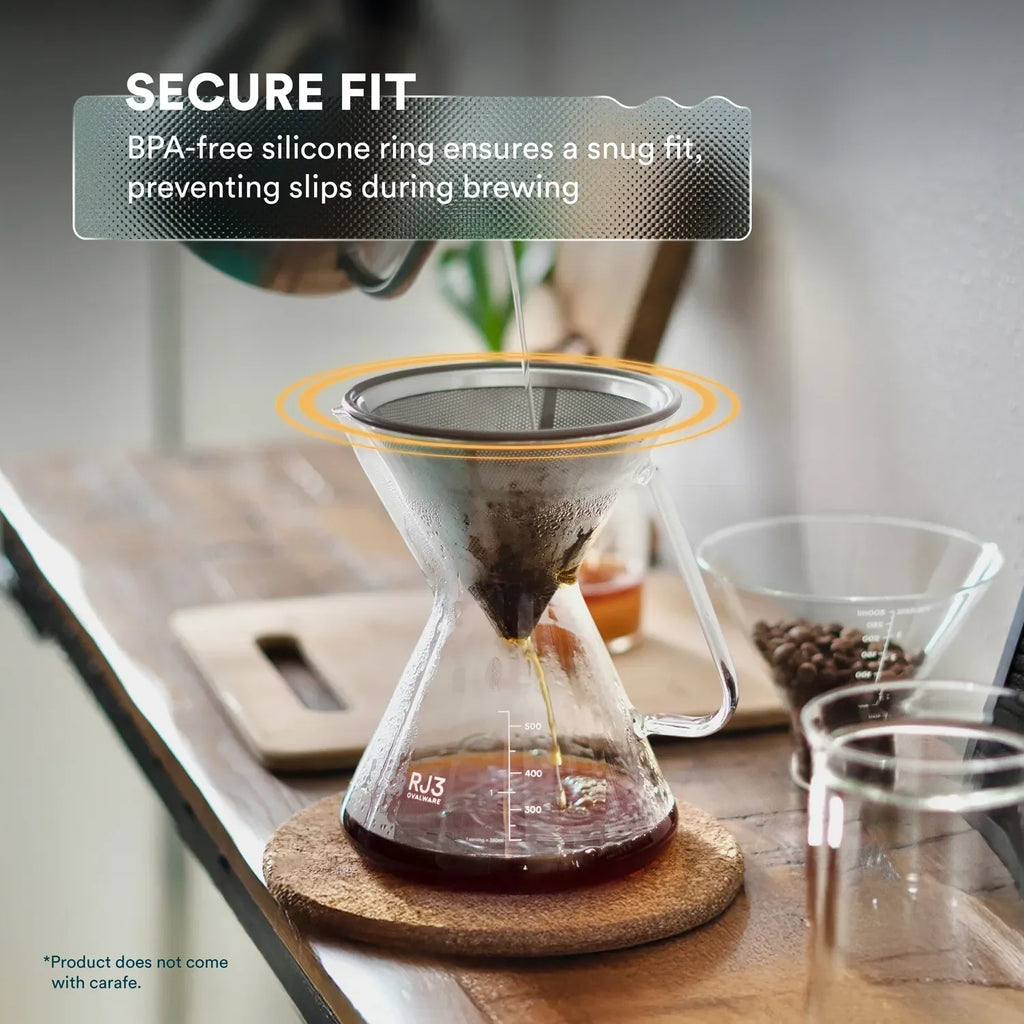 Ovalware Reusable Stainless Steel Pour-Over Filter in Standard Size