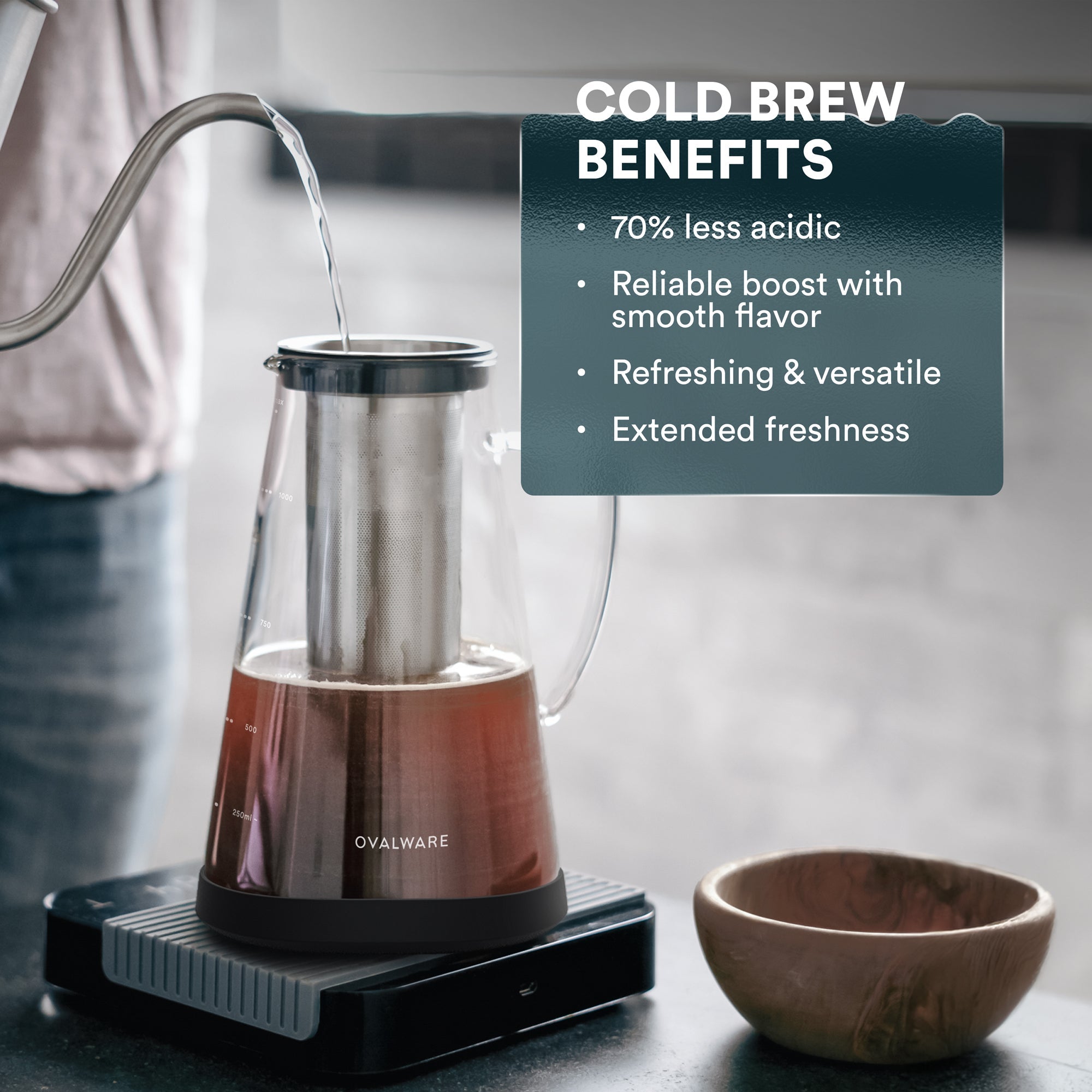 Ovalware Cold Brew Maker – 1.0L (34oz) & 1.5L (51oz) Borosilicate Coffee Brewer - Shop Coffee Hobby