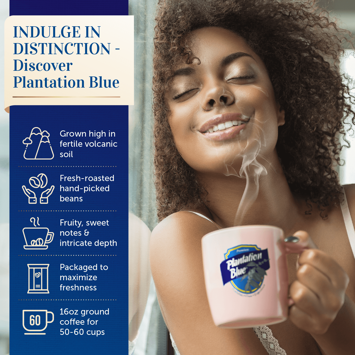 Plantation Blue® Jamaica Blue Mountain Coffee (16 oz - roasted and ground) - Shop Coffee Hobby