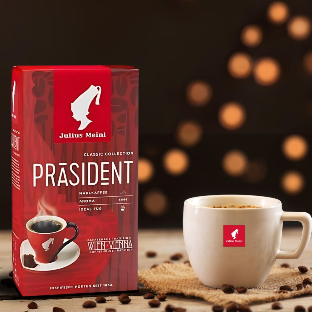 Julius Meinl Präsident Medium Roast Ground Coffee, 17.6 oz