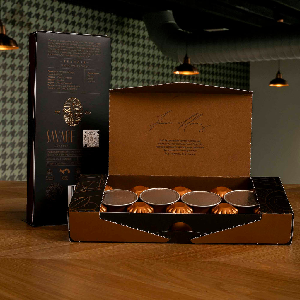 Savage Pods: Terroir – Competition‑Level Nespresso Compatible Coffee (14 Pack) Geisha - Shop Coffee Hobby