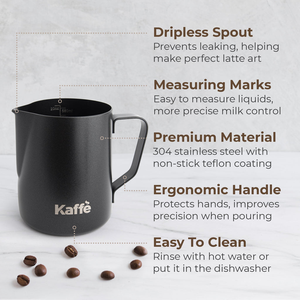 Milk Frothing Pitcher – 20oz / 600ml Stainless Steel Steaming Pitcher (KFFP02)