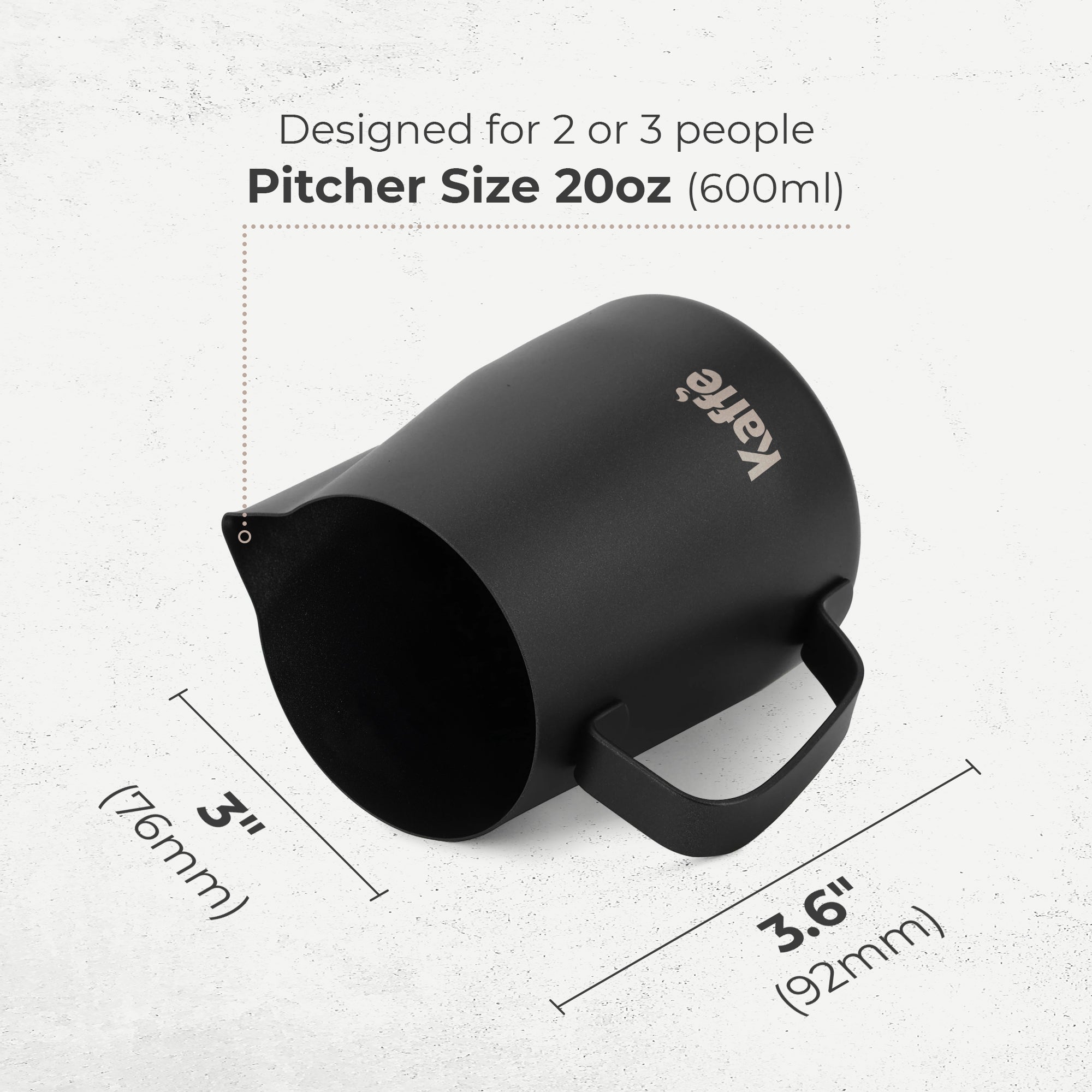 Milk Frothing Pitcher – 20oz / 600ml Stainless Steel Steaming Pitcher (KFFP02)