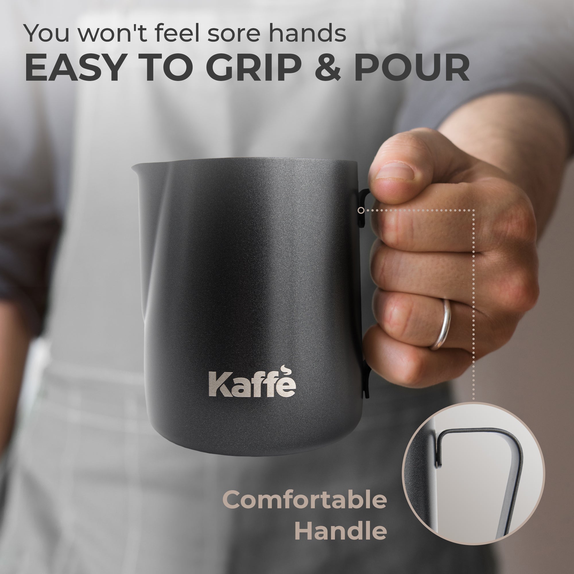 Milk Frothing Pitcher – 20oz / 600ml Stainless Steel Steaming Pitcher (KFFP02)