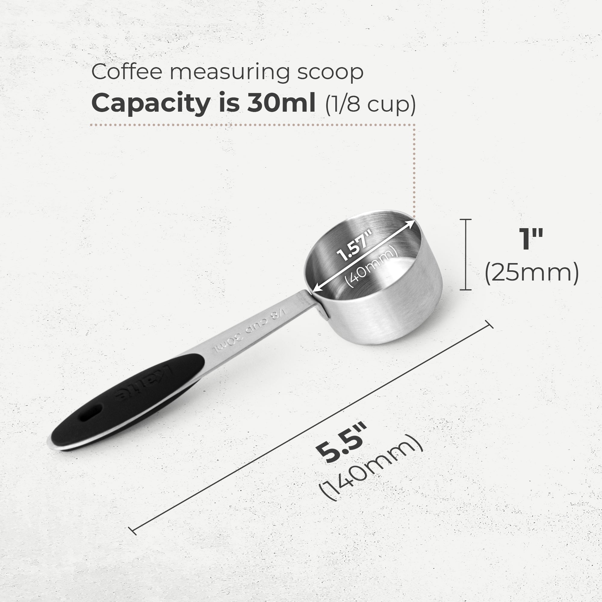 Coffee Measuring Spoon – 1/8 Cup Stainless Steel Scoop