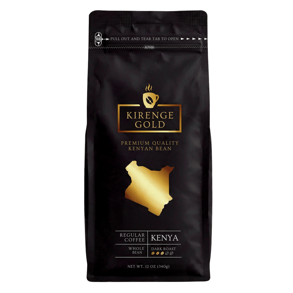 Kirenge Gold Kenyan Dark Roast Coffee, 3-Pack 12oz Whole Bean Bags