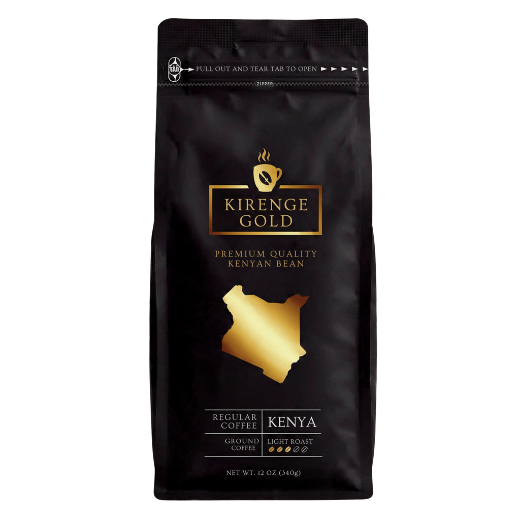 Kirenge Gold Kenyan Light Roast Coffee, 12 oz ground version.