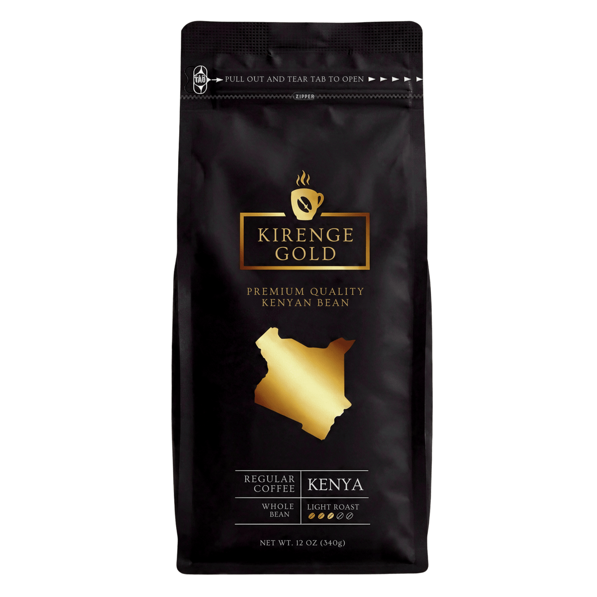 Kirenge Gold Kenyan Light Roast Coffee, 3-Pack 12oz Bags