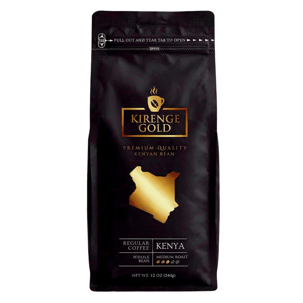 Kirenge Gold Kenyan Medium Roast Coffee, 3-Pack 12oz Whole Bean Bags