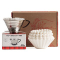 Kalita Wave 185 Pour Over Set | Stainless Steel Dripper + 100 Filters