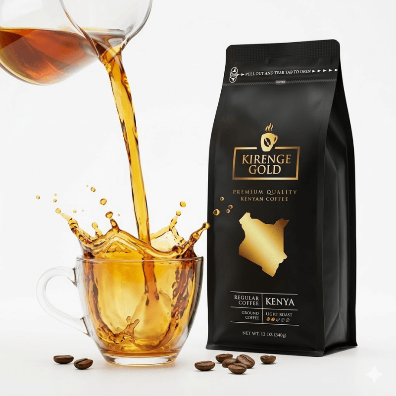 Whole Bean 12 oz Light Roast Kirenge Gold Kenyan Coffee