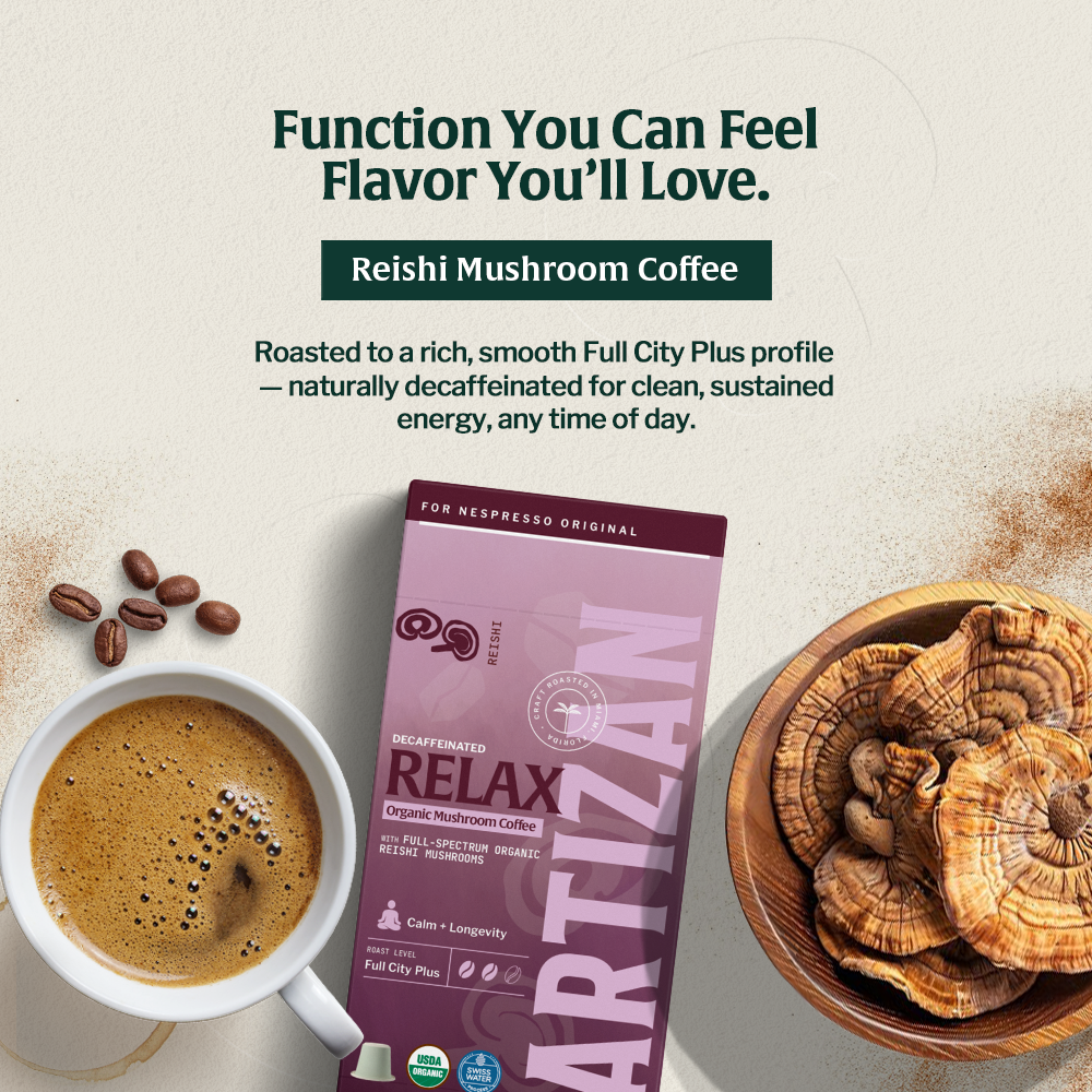 Artizan Organic Reishi Decaf Espresso Capsules – Nespresso Compatible