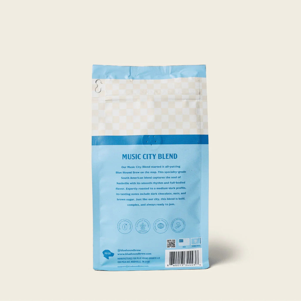 Music City Blend, medium-dark roast version showcased.