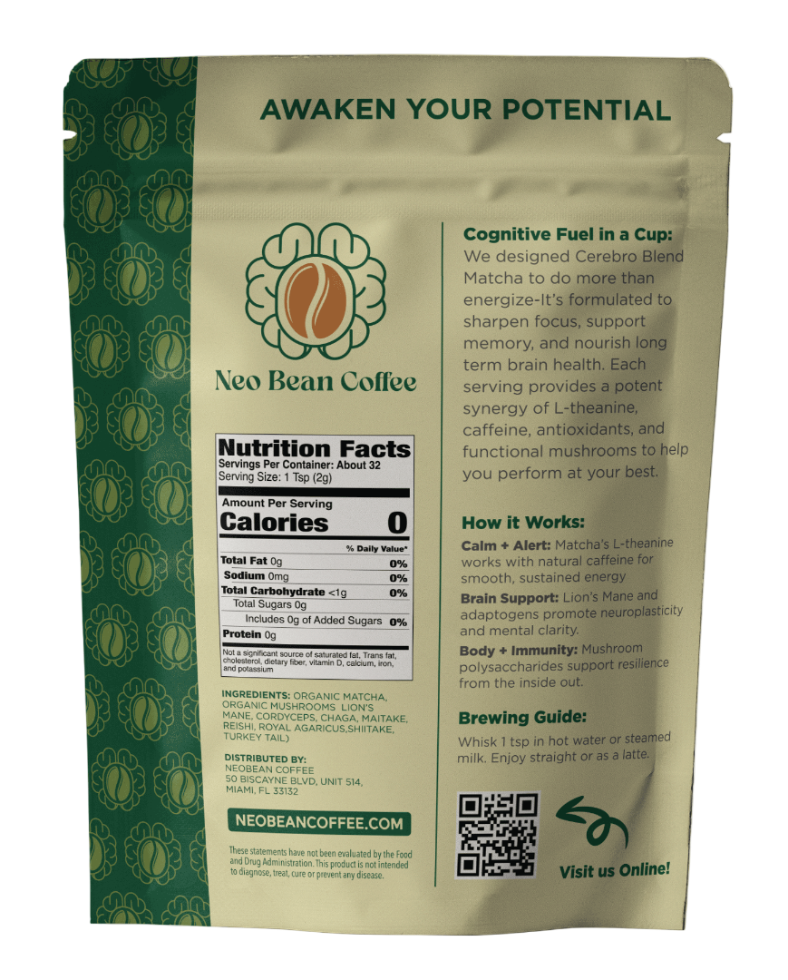 Cerebro Blend — Mushroom Matcha with 8 Adaptogens