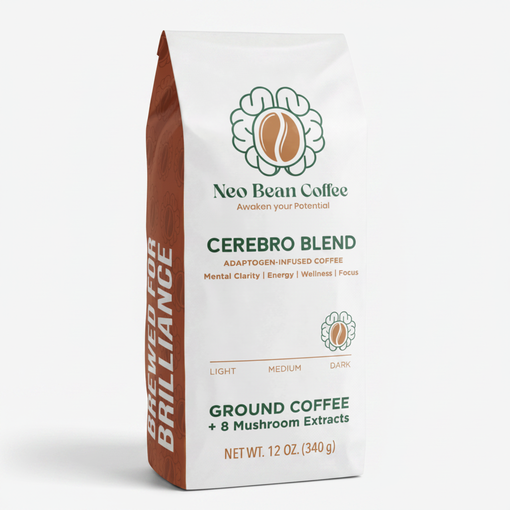 NeoBean Cerebro Blend – Mushroom Coffee with 8 Adaptogenic Mushrooms