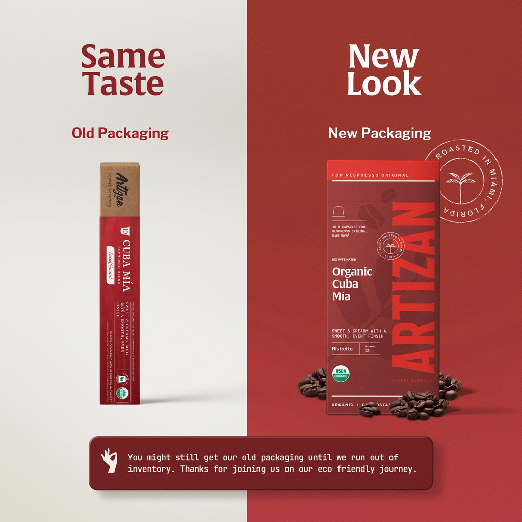 Artizan Organic Cuba Mia Decaf Espresso Capsules, 10-Pack for Nespresso Original Machines