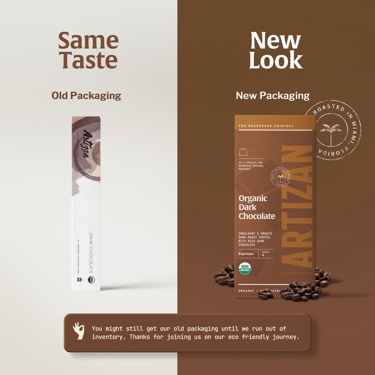 Artizan Organic Dark Chocolate Espresso – Nespresso Compatible