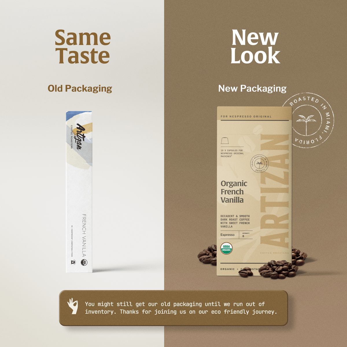 Artizan Organic French Vanilla Nespresso Compatible Espresso Capsules – 10 Count
