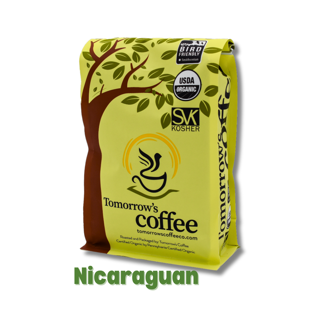Tomorrow's Coffee Organic Nicaraguan Coffee (Medium and Dark Roast, Various Sizes)