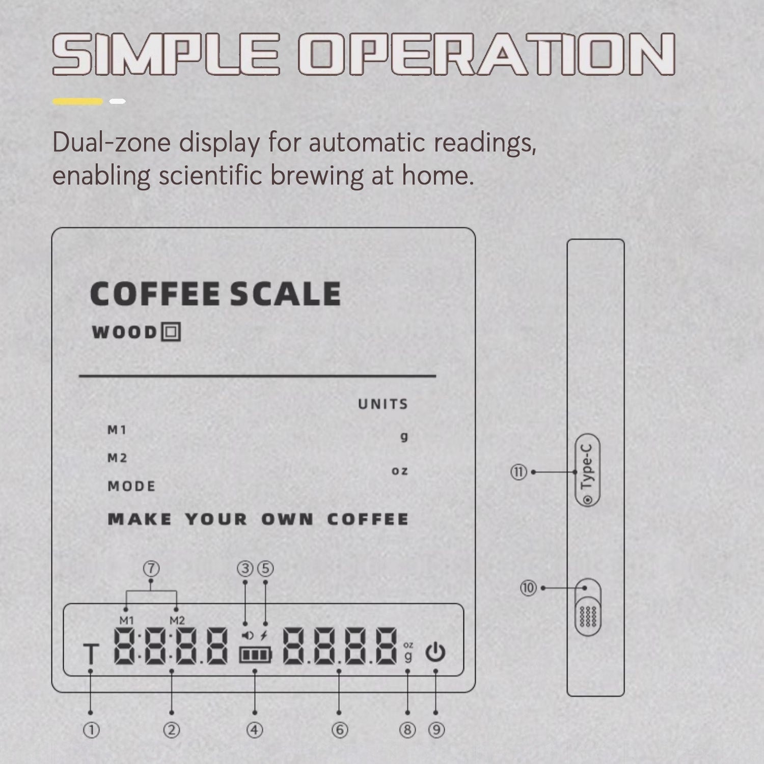 High Precision Wooden Coffee Scale with Touch Sensor - Shop Coffee Hobby