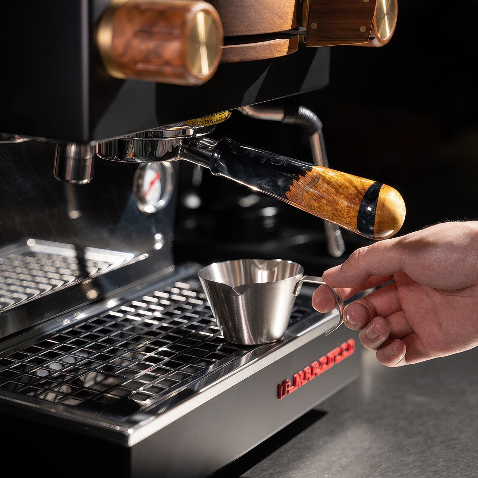 Walnut & Resin Handle Bottomless Portafilter - Shop Coffee Hobby