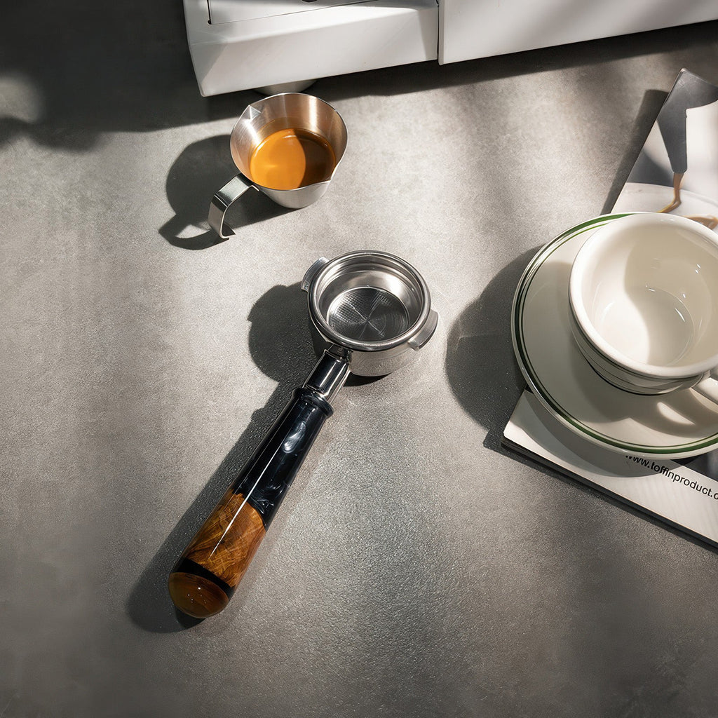 Walnut & Resin Handle Bottomless Portafilter - Shop Coffee Hobby