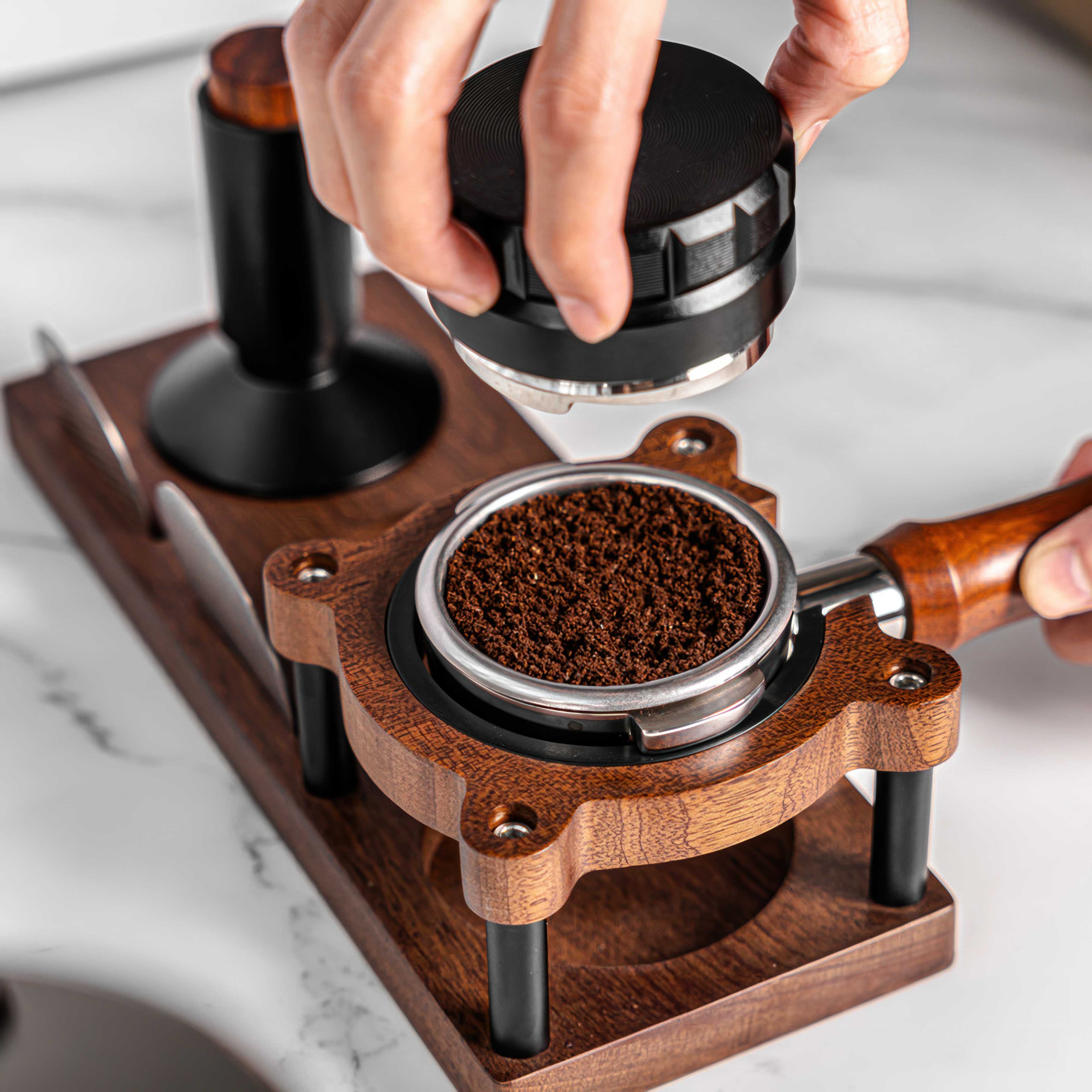 Sapele Wood Espresso Tamper Holder - Shop Coffee Hobby
