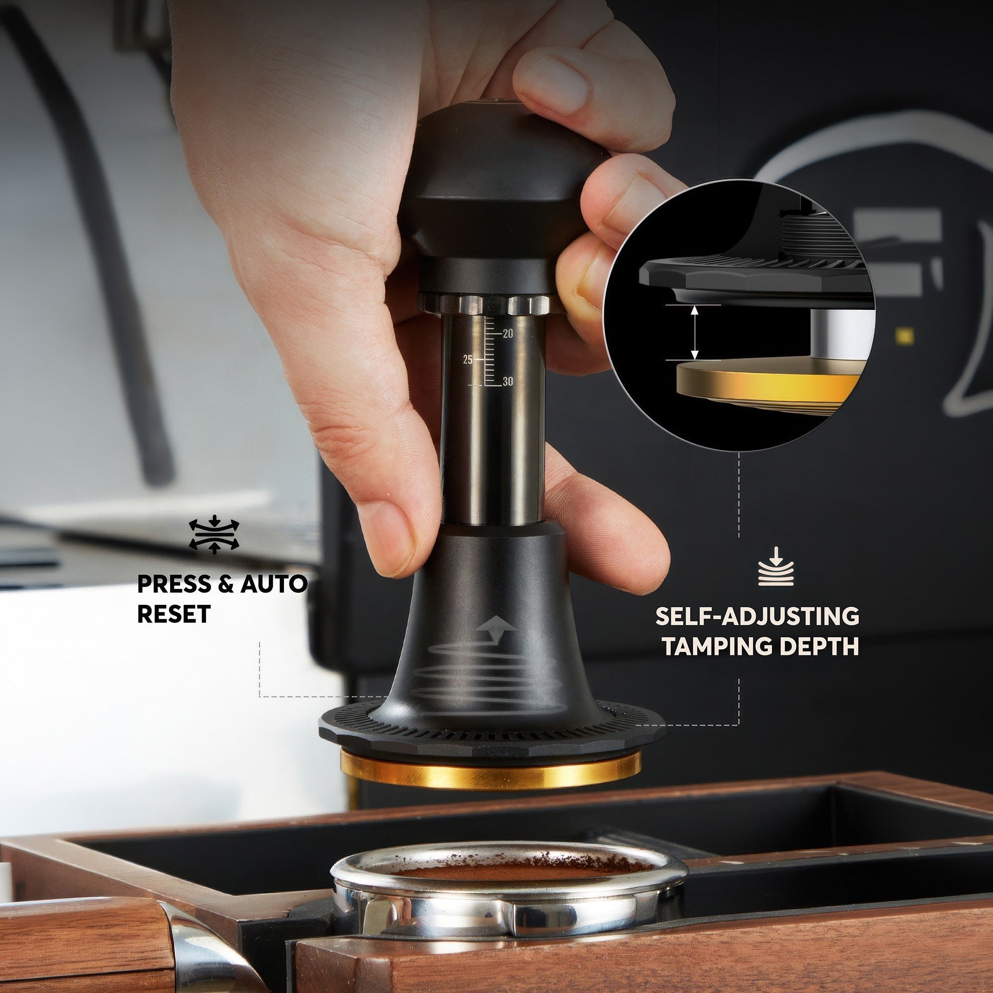 Titanium Spring-Loaded Espresso Tamper - Shop Coffee Hobby