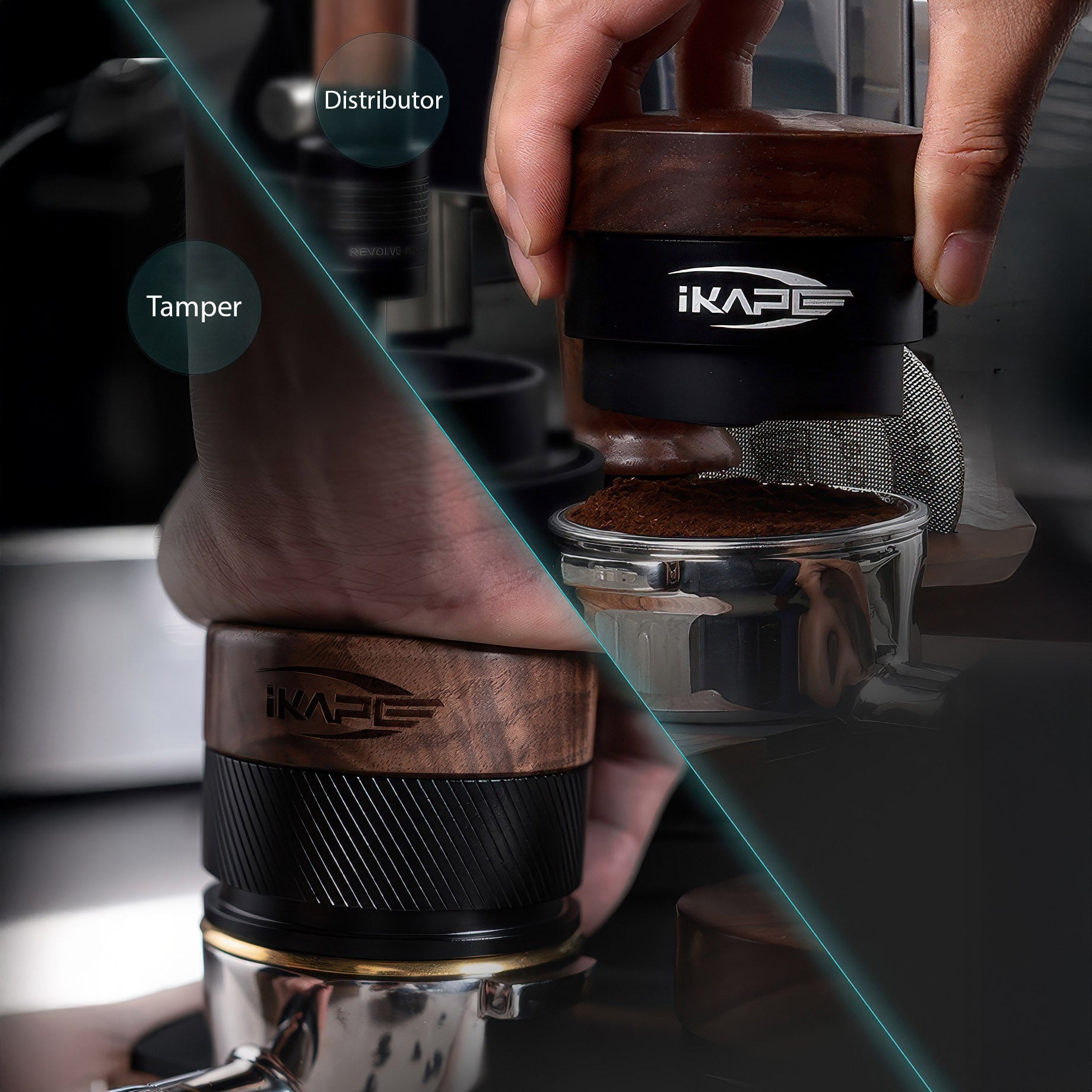 Black Edition Wooden Tamper And Distributor - Shop Coffee Hobby