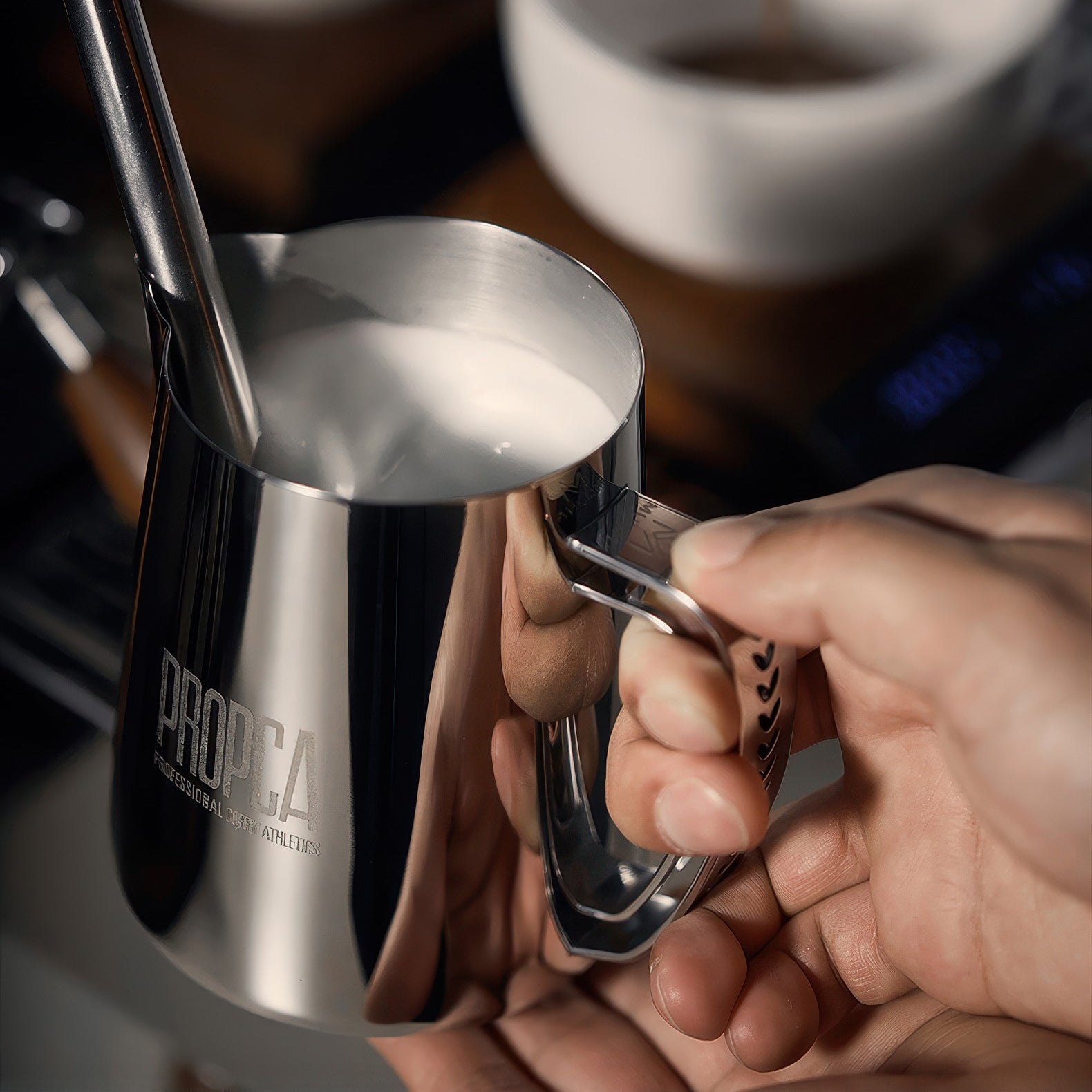 Double Wing Latte Art Pitcher Professional Milk Frothing Cup - Shop Coffee Hobby