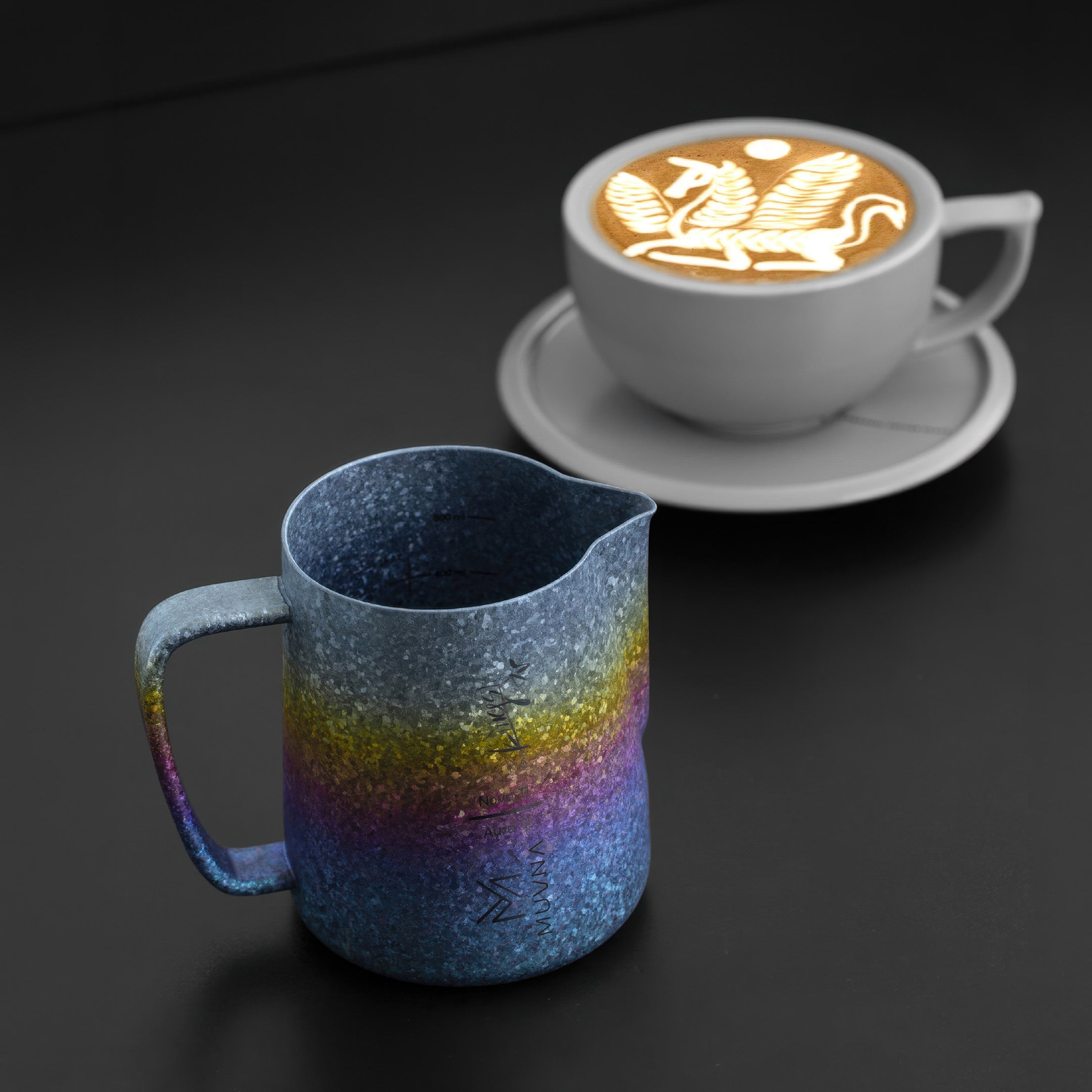 Aurora Crystal Titanium Latte Pitcher - Shop Coffee Hobby