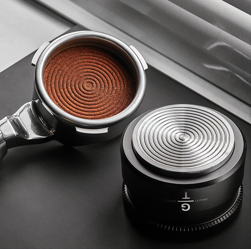 Gravity Tamper and Distributor with Wooden Lid - Shop Coffee Hobby