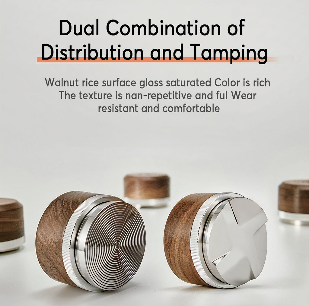 Tamper & Distributor with Wooden Handle - Shop Coffee Hobby
