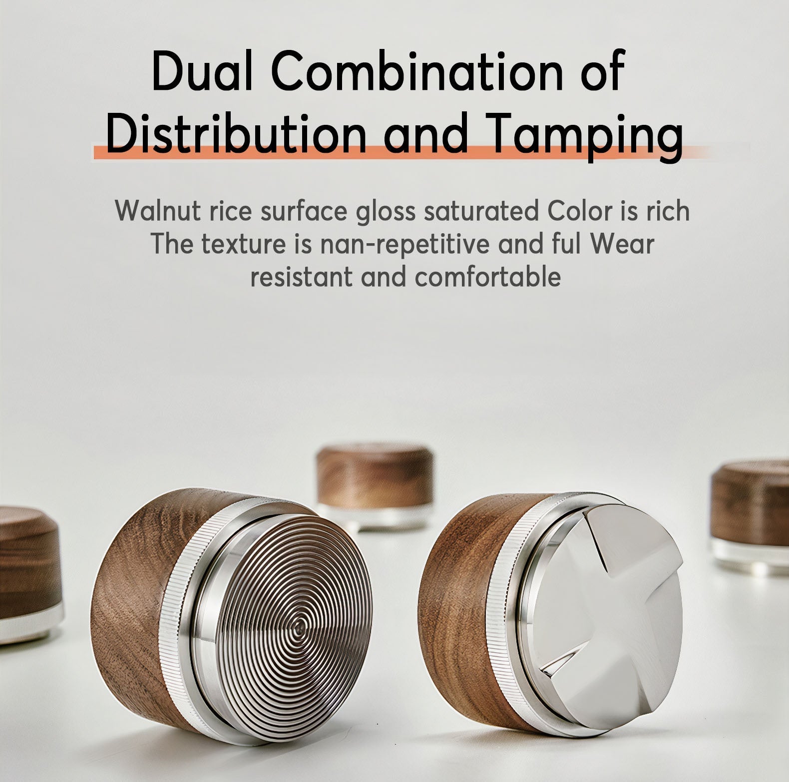 Tamper & Distributor with Wooden Handle - Shop Coffee Hobby