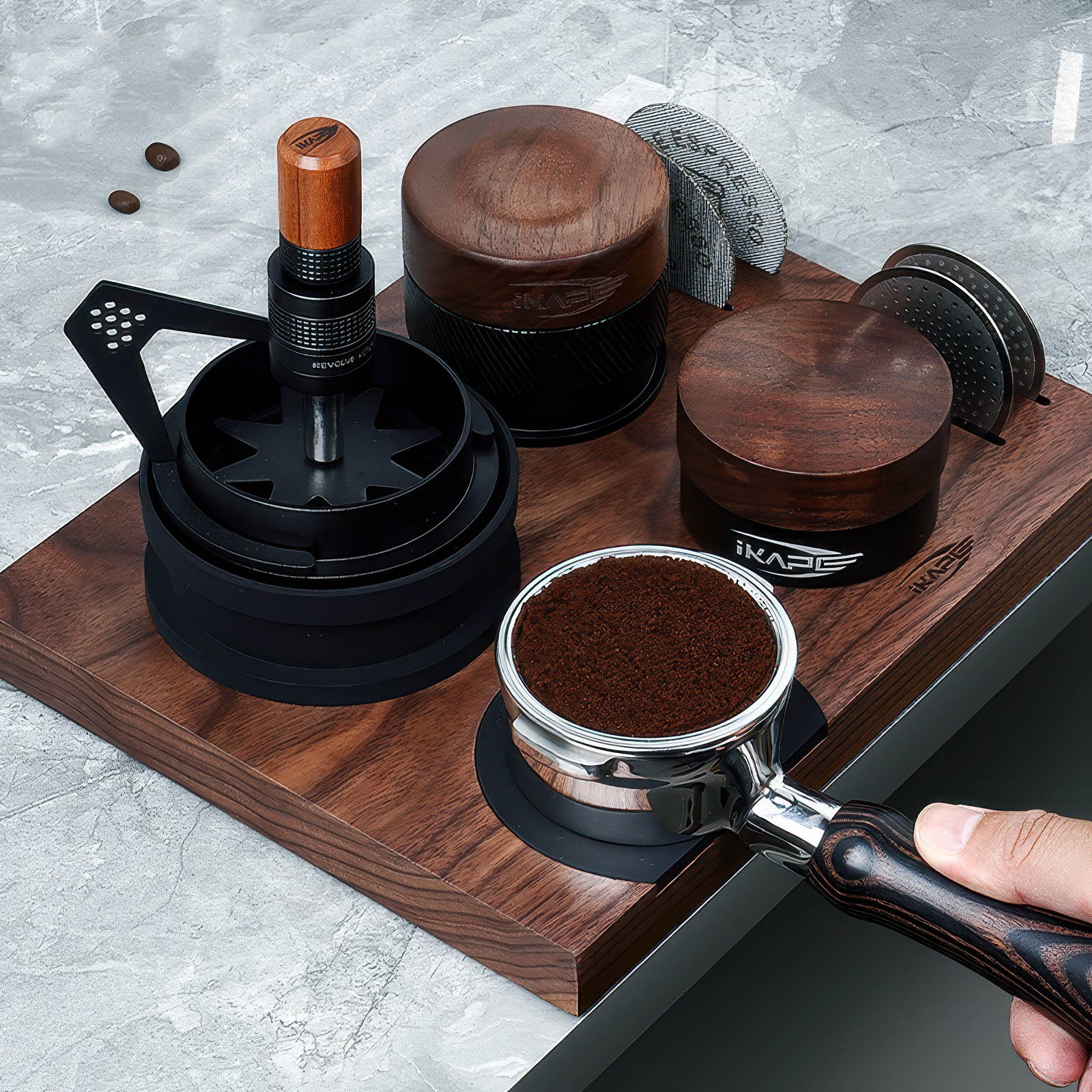 Black Edition Wooden Tamper And Distributor - Shop Coffee Hobby