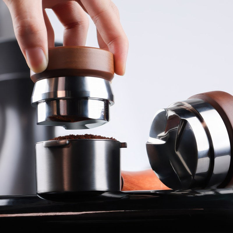 Espresso Distributor with Walnut Handle - Shop Coffee Hobby