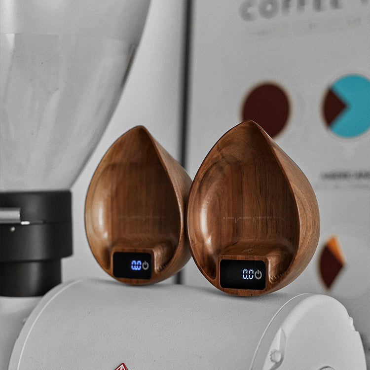 Electronic Walnut Coffee Scale With Leaf Shade - Shop Coffee Hobby