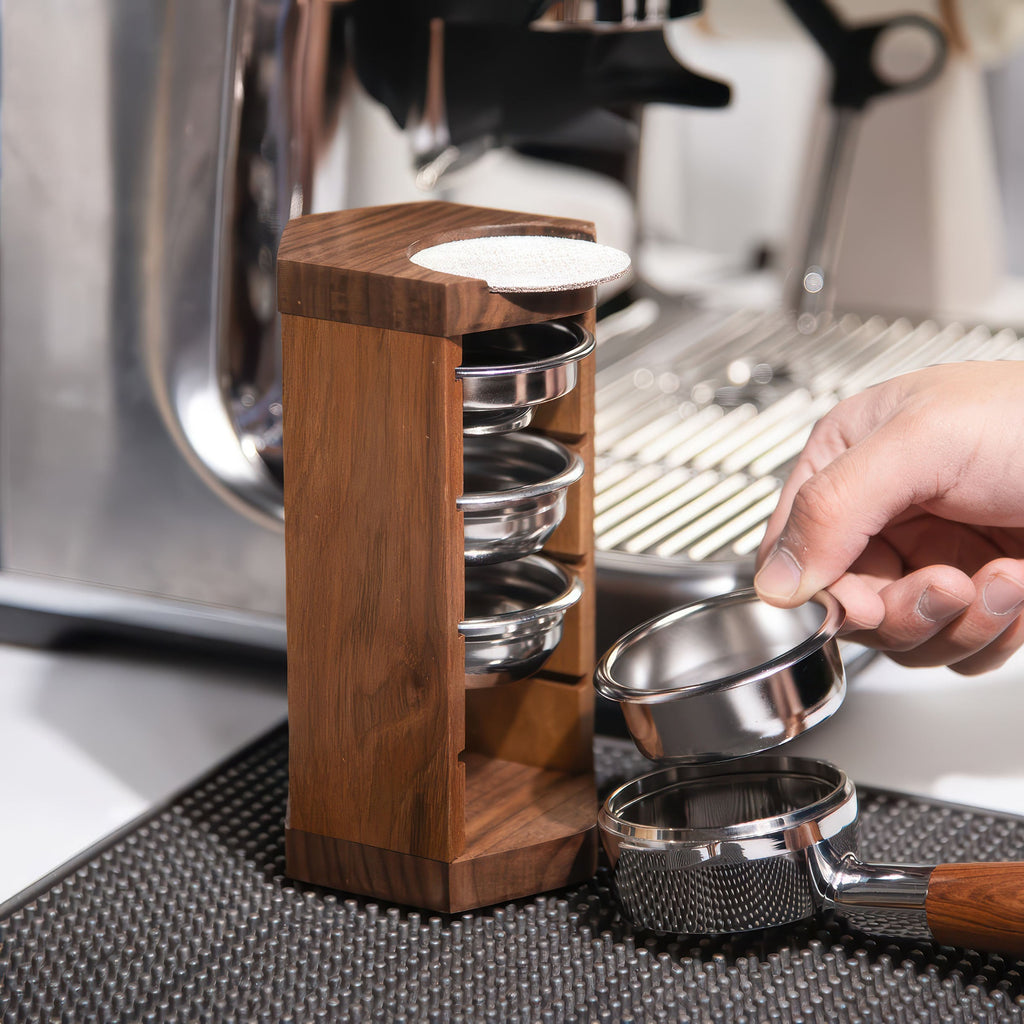 Handcrafted Wooden Portafilter Basket Storage - Shop Coffee Hobby