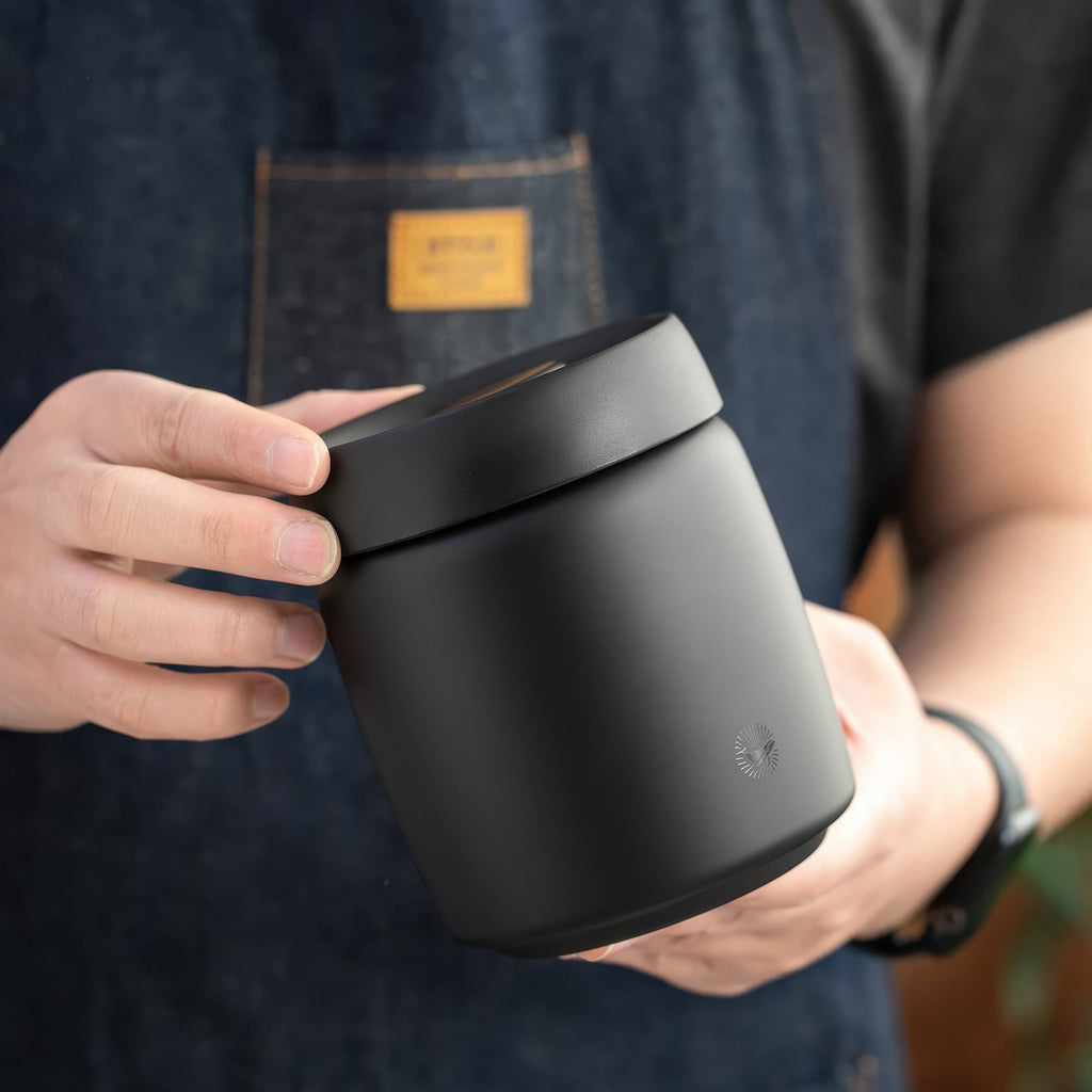 Black Coffee Bean Storage Canister - Shop Coffee Hobby