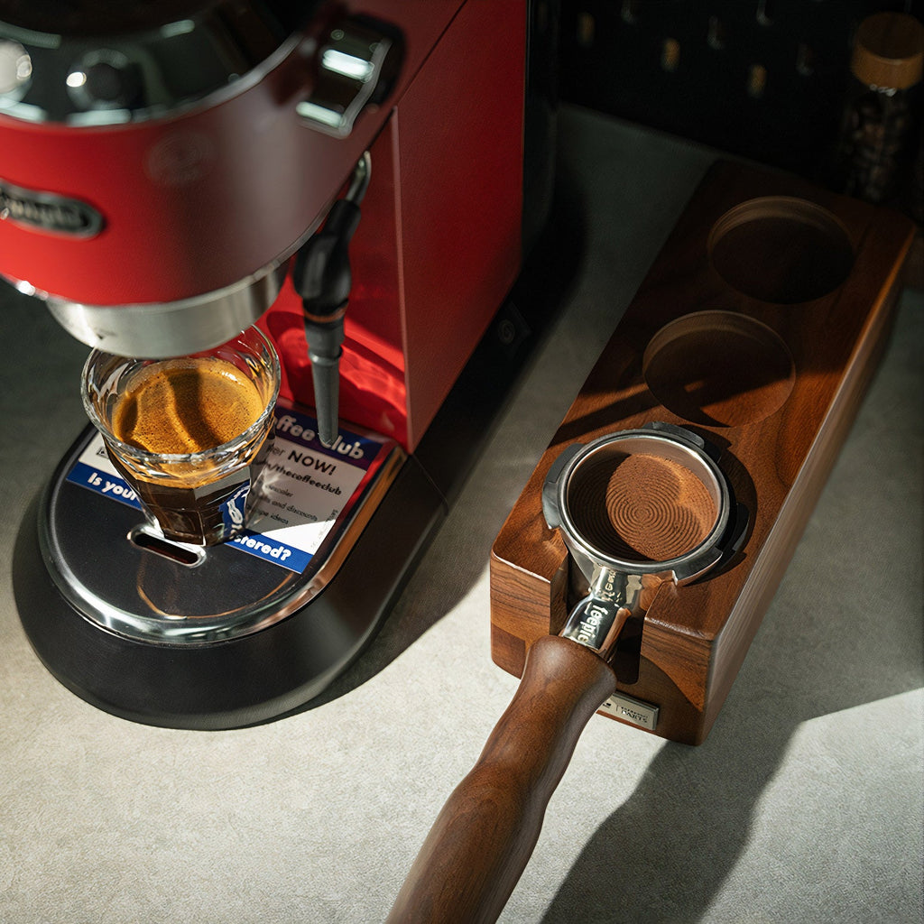 Stainless Steel Bottomless Portafilter with Walnut Handle - Shop Coffee Hobby