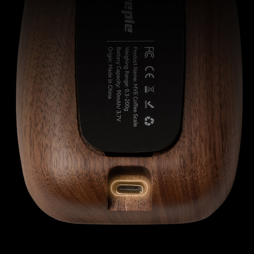 Walnut Wood Coffee Scale for Espresso - Shop Coffee Hobby