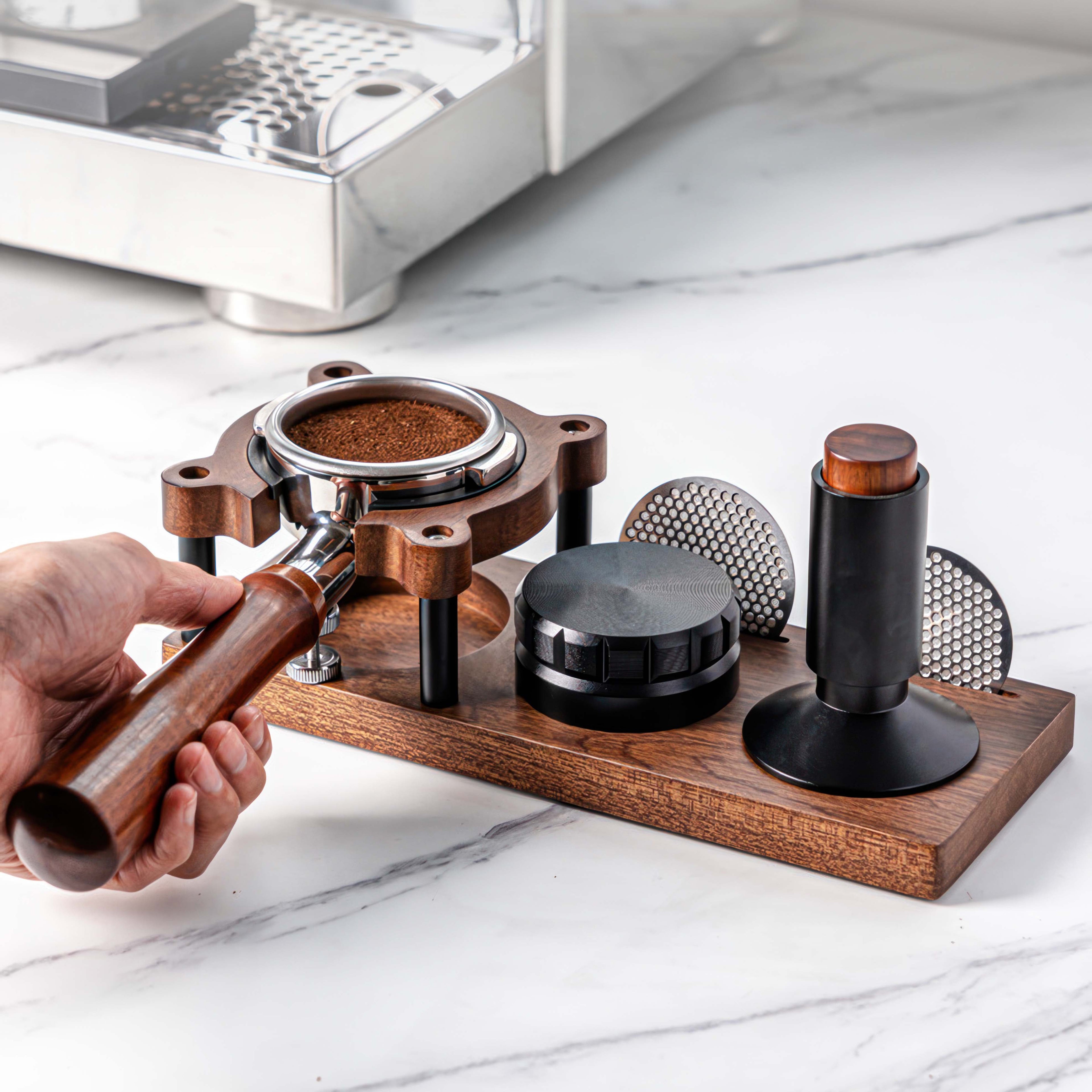 Sapele Wood Espresso Tamper Holder - Shop Coffee Hobby