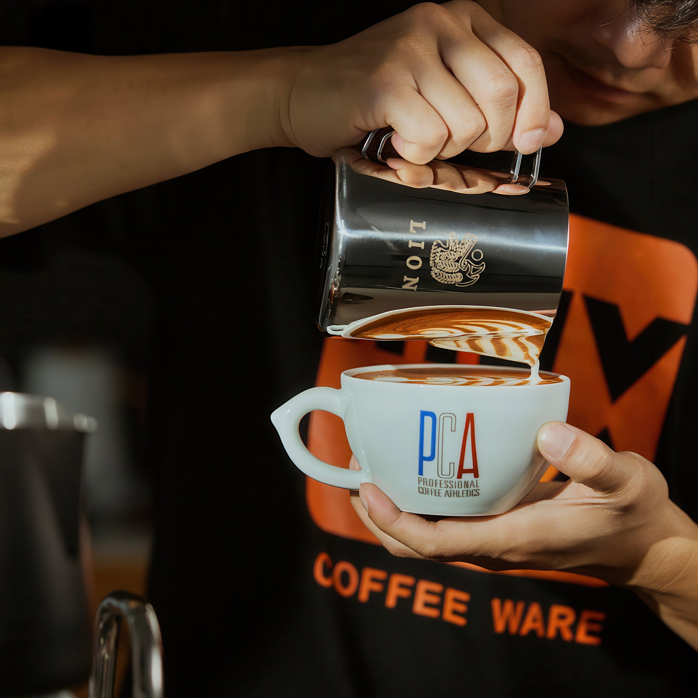 Double Wing Latte Art Pitcher Professional Milk Frothing Cup - Shop Coffee Hobby