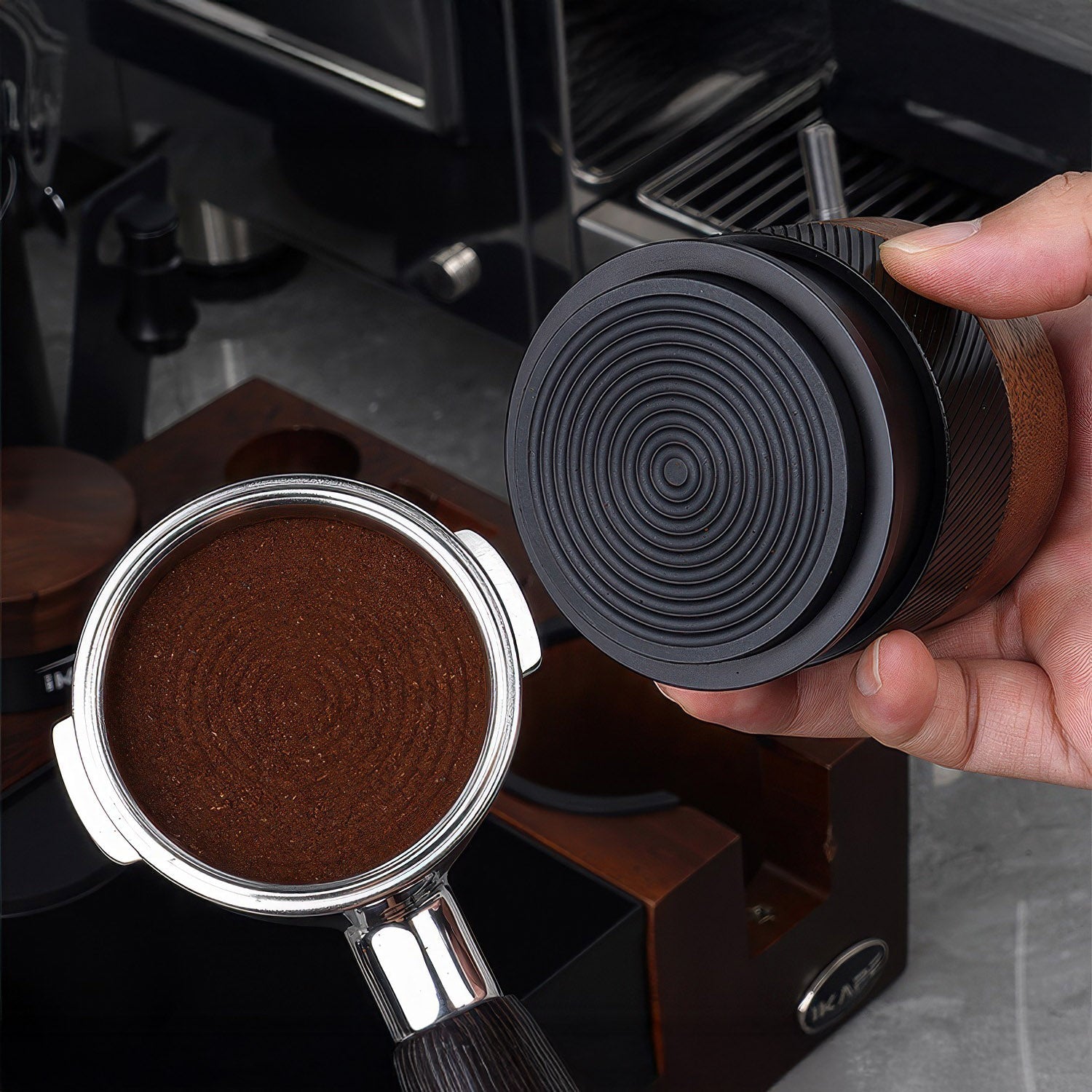 Black Edition Wooden Tamper And Distributor - Shop Coffee Hobby