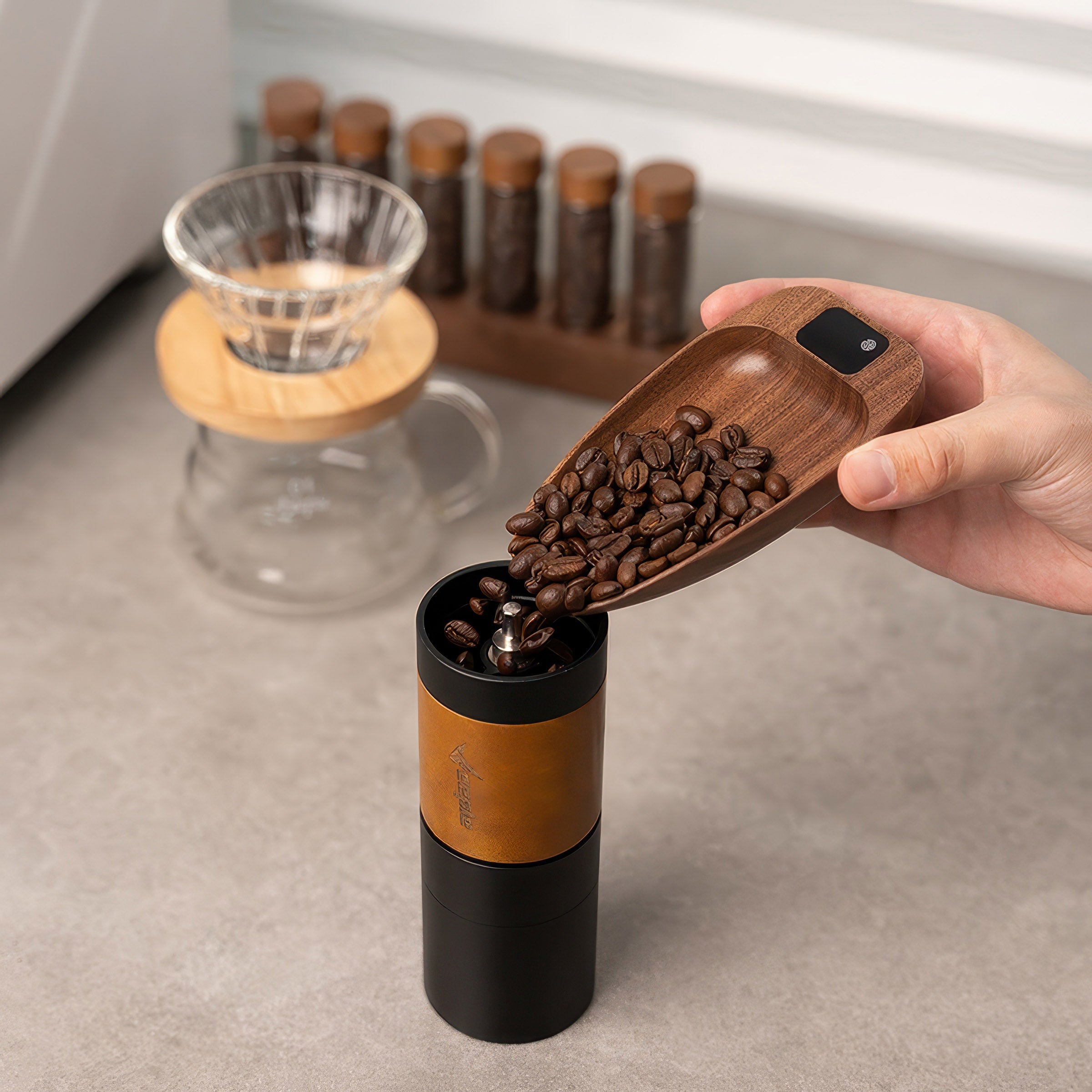 Walnut Wood Coffee Scale for Espresso - Shop Coffee Hobby